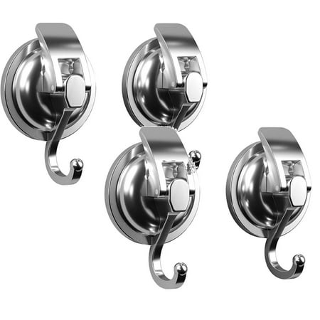 

Behind The Door Towel Racks For Bathroom 2pc Removable Suction Cup Hooks (2 Pack) Silver Plated Heavy Duty Vacuum Shower Hooks Strong Garland Hooks For Bathroom Toilet Kitchen