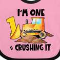 thumbnail image 4 of Inktastic I'm 1 and Crushing It Construction 1st Birthday Boys or Girls Baby Bib, 4 of 4