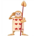 thumbnail image 3 of Alice in Wonderland Duvet Cover Set, Playing Card Illustration 6 of Hearts Girl Fiction Theme, Decorative 2 Piece Bedding Set with 1 Pillow Shams, Twin Size, Ecru Pale Brown Red, by Ambesonne, 3 of 3