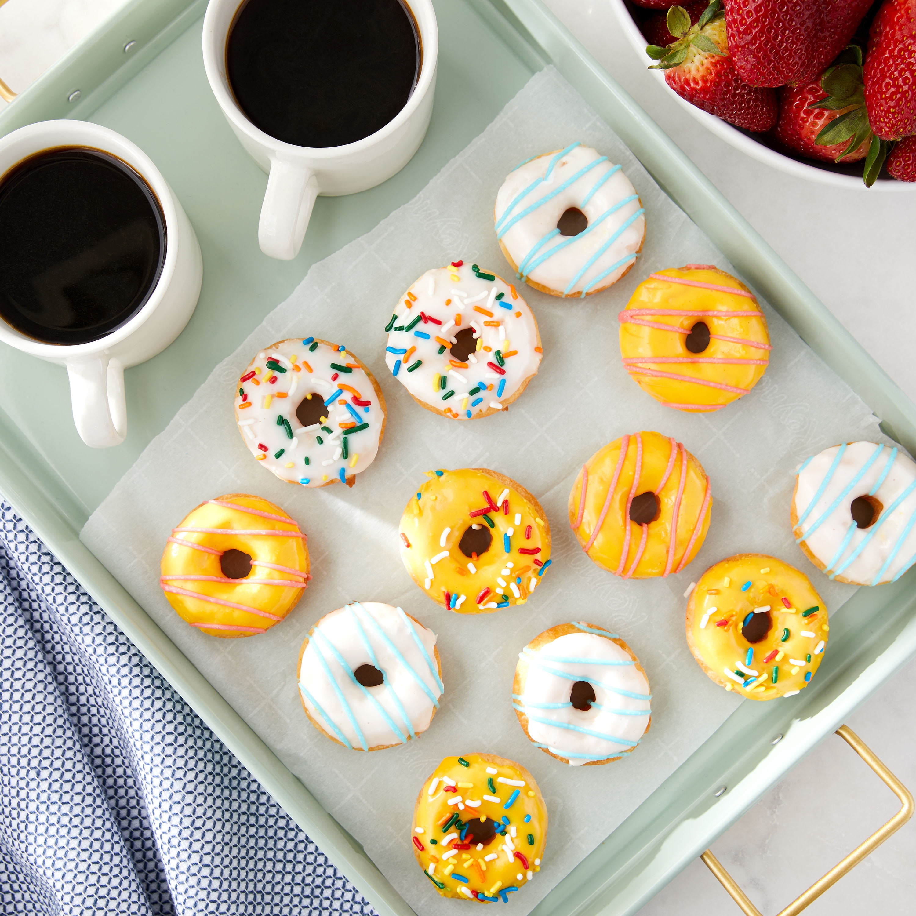 Freshness Guaranteed Birthday Cake Iced Mini Donuts, 8 oz, 12 Count