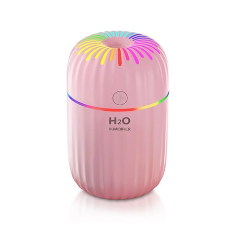 

2Pcs Air Humidifier Essential 300ml Humidification Bedroom Aroma Diffuser Portable Low-noise Mist Maker Sprayer for Car Pink