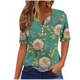 thumbnail image 2 of Fiudx Ropa de Mujer Camiseta de Color Liso con Cuello En V para Mujer, 2 of 4