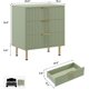 thumbnail image 2 of Fluted 3 - cajón de madera cómoda: a estilizado para dormitorio nightstand con deep almacenamiento y de anchura surface para sala de estar, hallway o para niños' room (green), 2 of 9