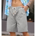 thumbnail image 6 of Iceglad Men's Linen Casual Classic Fit Short Drawstring Summer Beach Shorts, 6 of 8