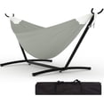 thumbnail image 1 of Hamac Double avec Support, Acier Portable Robuste pour Patio Intérieur/extérieur, Sac de Transport, Capacité de 450 lb., 1 of 6