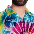thumbnail image 5 of tie dye2 Men's Short Sleeve Button Down Poplin Hawaiian Shirt for Summer Beach, Casual Printed Unisex Style, 5 of 6