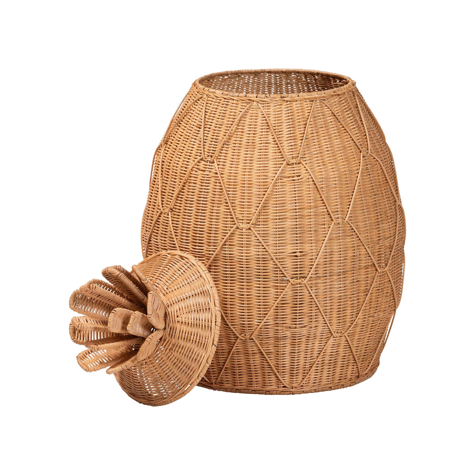 bali & pari Pelham Boho Laundry Hamper, Large, Light Honey