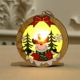 thumbnail image 3 of Christmas Wooden Lights Hanging Decorations Ornaments Pendants with Lights Party Gifts set off the Atmosphere(Round deer), 3 of 9