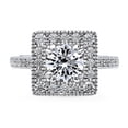thumbnail image 2 of BERRICLE Sterling Silver Halo Wedding Engagement Rings Round Cut Cubic Zirconia CZ Ring for Women, Rhodium Plated Size 4.5, 2 of 15