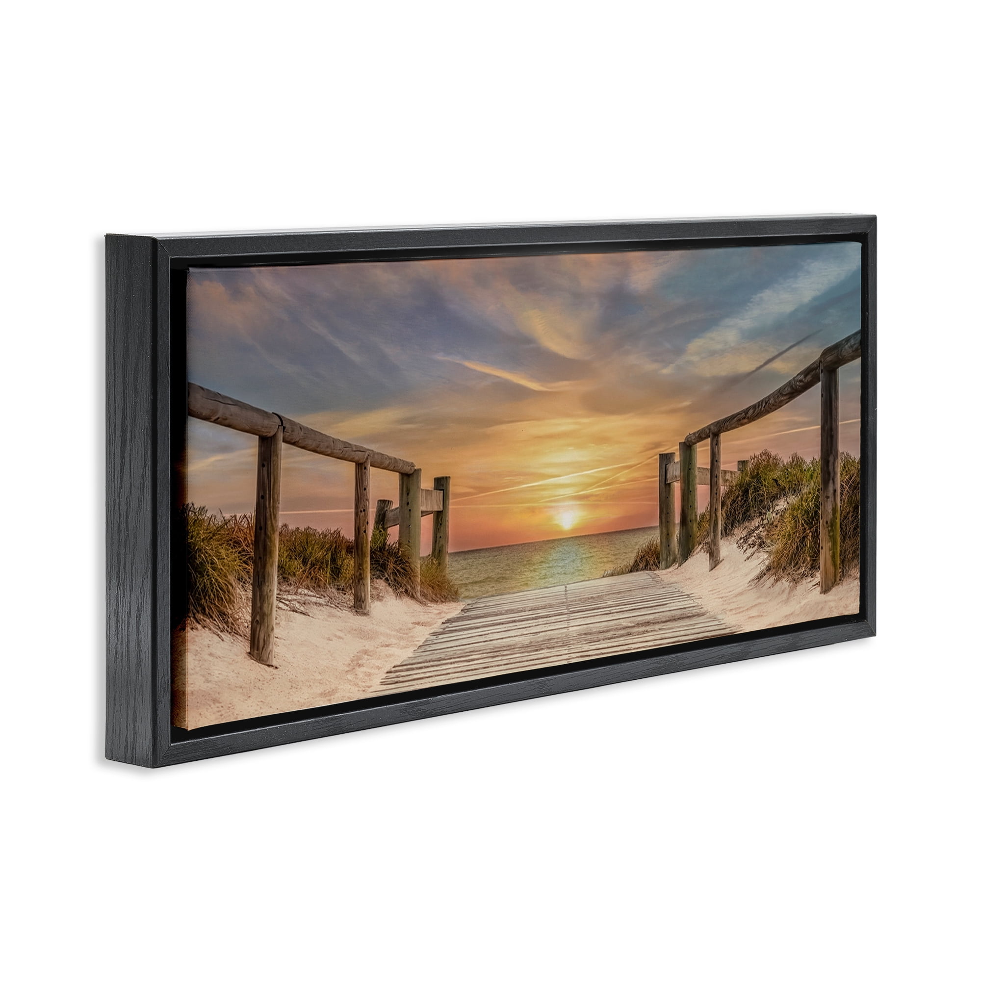Stupell Industries Pathway To Sunset Black Framed Floater Canvas Wall Art, design by Mike Caliascibetta