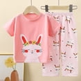 thumbnail image 2 of GXWEA Toddler Outfit Toddler Summer Outfits Toddler Girls Clothes Summer Outfits Baby Kids Short Sleeve T-Shirt Tops Shorts Sets, 2 of 4