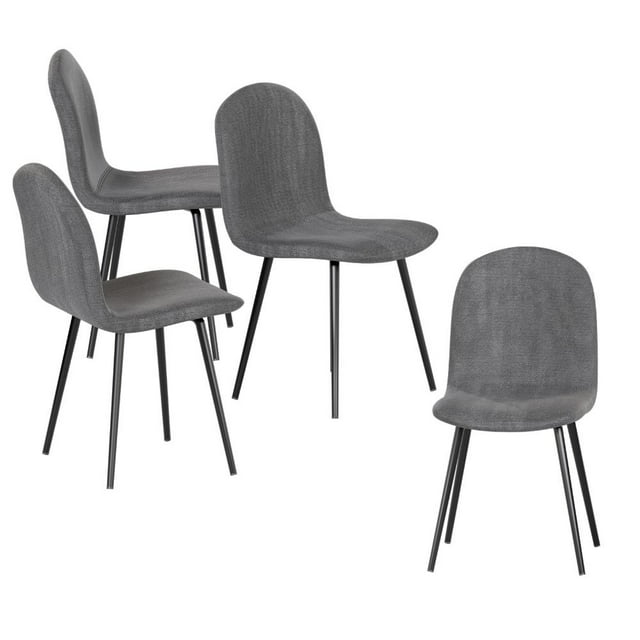 Mubson Set de 4 Sillas para Comedor. Sillas de Tela Sacre Gris