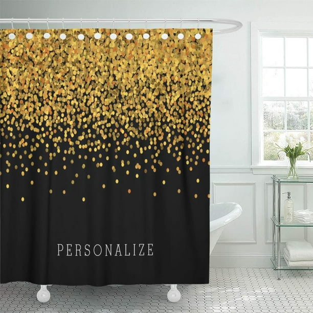 SUTTOM Sparkly Gold and Black Chic Girly Personalized Glam Glitz Shower ...