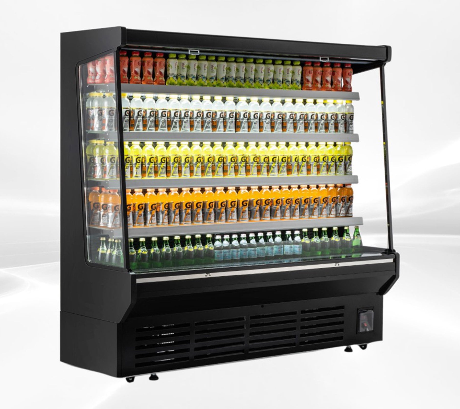 76" 24 cu. ft Open Air Display Case Refrigerator, Commercial Grab & Go Refrigerated Merchandiser 220V