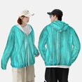 thumbnail image 4 of Daiia Turquoise Wooden2 UPF 50+ Sun Protection Hoodie Jacket Lightweight Long Sleeve Sun Shirt for Women Men with Pocket Hiking Outdoor-Medium, 4 of 7