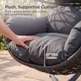 thumbnail image 6 of RADIATA Hanging Egg Chair with Stand, Outdoor Indoor Wicker Swing Chair, 350Lbs Nest Chair with Cushions, All-Weather Patio Hammock Seat for Porch Balcony Garden, Dark Gray, 6 of 11