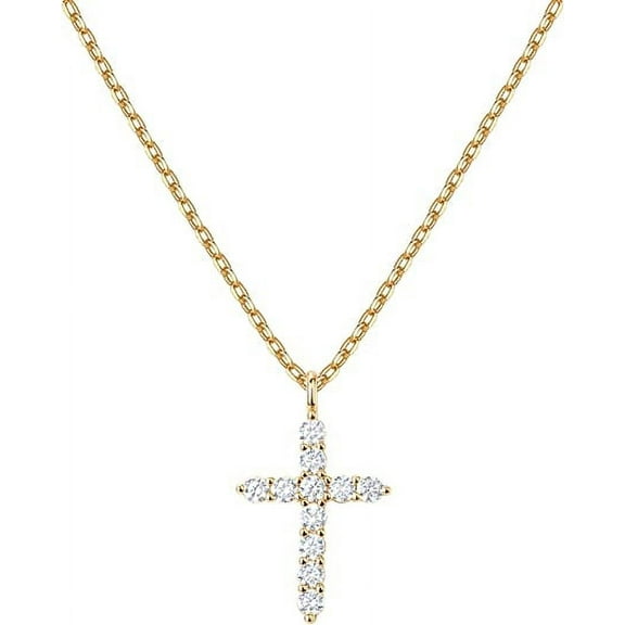 14K Gold Plated Cross Necklace for Women | Cross Pendant | Gold Necklaces for Women