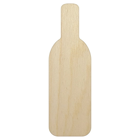 Wine Bottle Solid Wood Shape Unfinished Piece Cutout Craft DIY Projects - 4.70 Inch Size - 1/8 Inch Thick