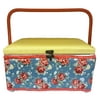 The Pioneer Woman Sewing Basket with Handle, Vintage Floral Pattern, 12" x 9" x 6.3"
