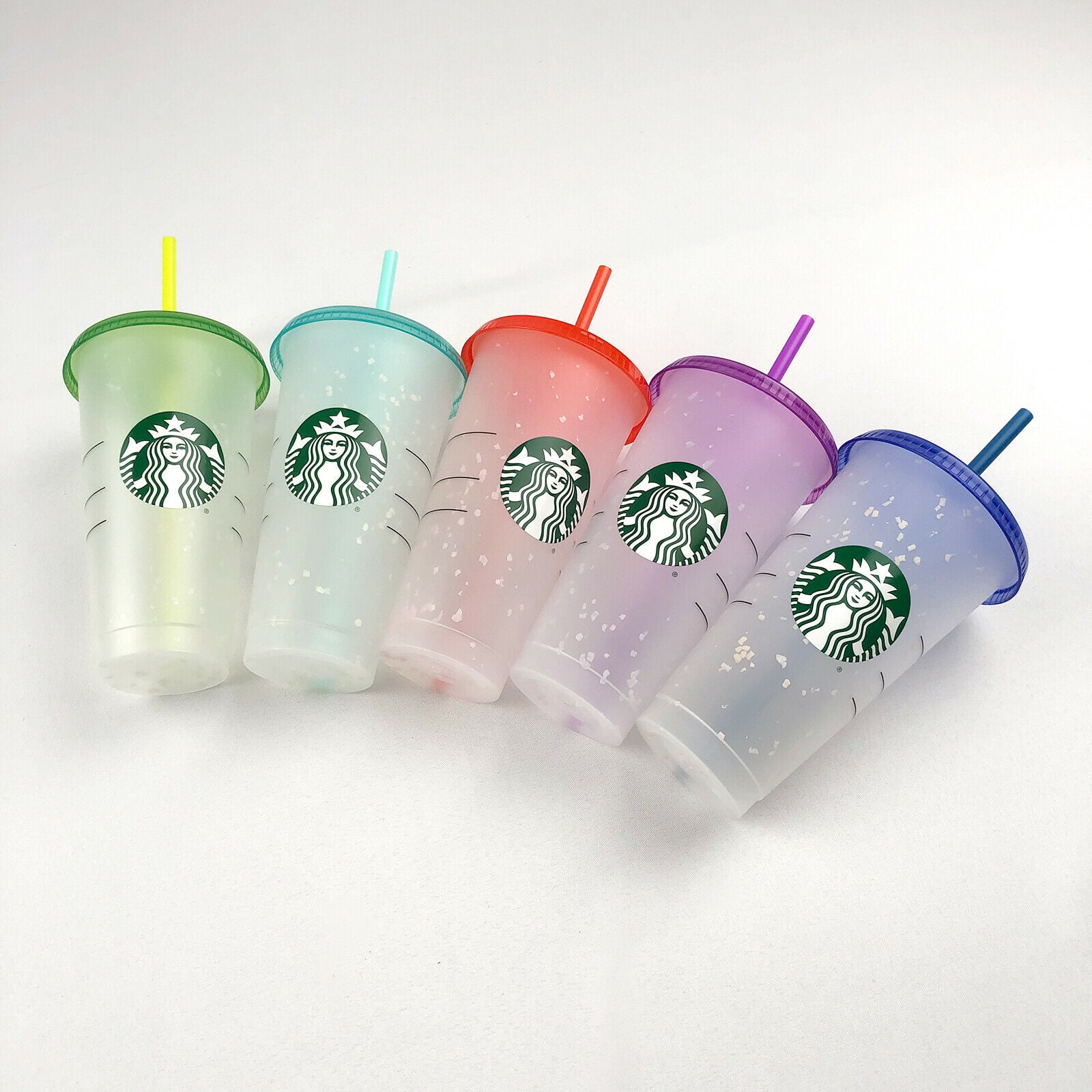 5 24FL OZ Official Starbucks Colour Changing Reusable Cold Cups NEW  