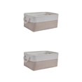 thumbnail image 1 of maskred Sac de Rangement Robuste et Durable pour Espace Bien Organisé Boîte de Rangement Pliable avec Poignée Coton Multifonctionnel Riz + Blanc 2Set, 1 of 6