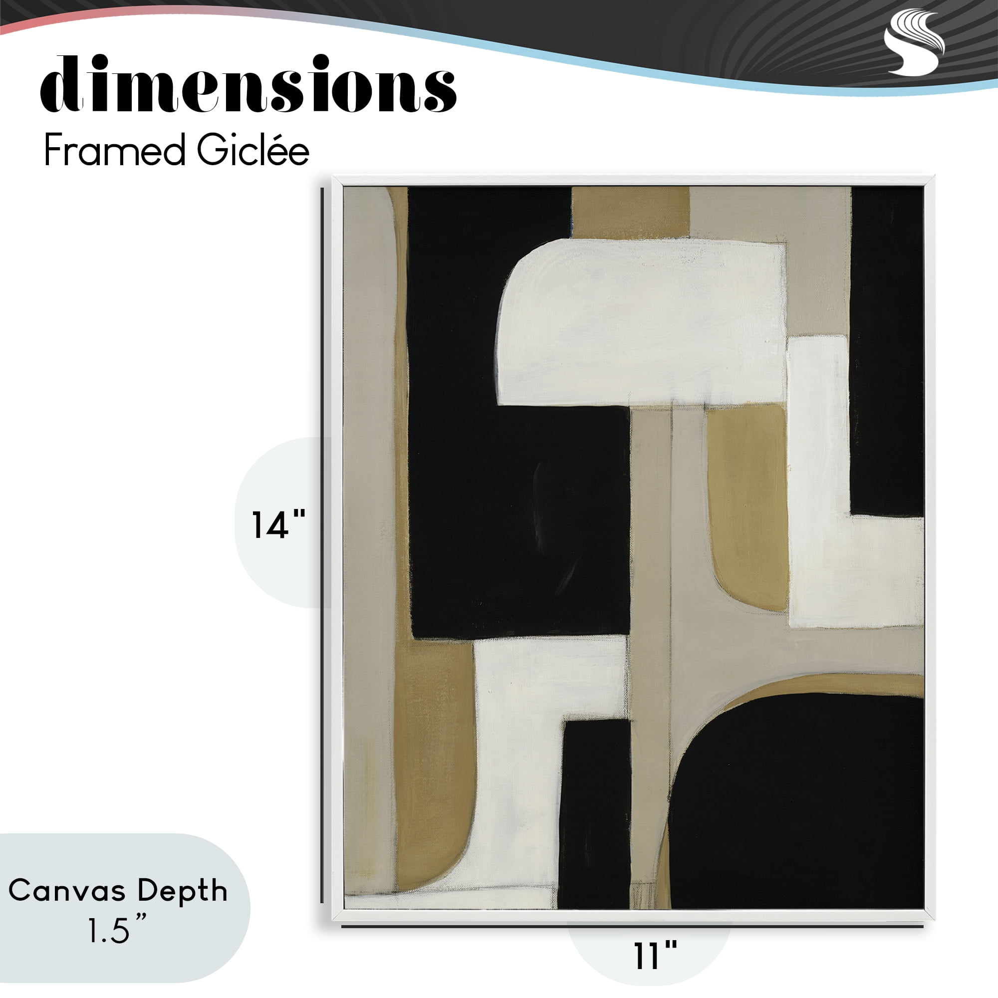 Stupell Industries Minimalist Geometrics in Neutrals White Framed Giclee Art, design by Kippi Leonard