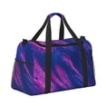 thumbnail image 2 of Fotbe Neon Gradient Blue Bolsa de Viaje con Estampado, Bolsa de Fin de Semana para Mujer con Compartimento para Zapatos, Bolsa de Gimnasio con Bolsillo Húmedo, 2 of 7