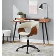 thumbnail image 3 of Vintage Mod Office Chair, Home Office Chair with Wheels, Wooden Desk Chair, Computer Chair, Home Office Desk Chair Comfy, Mid Century Modern Desk Chair (Cream), 3 of 6
