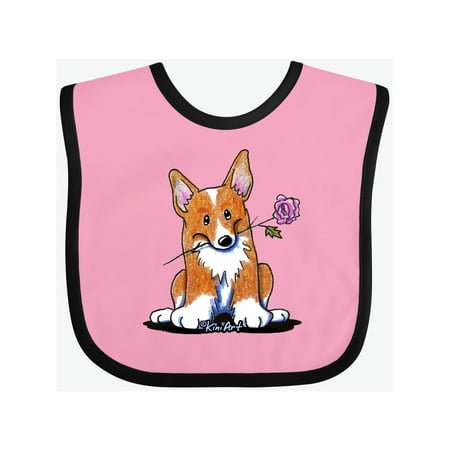 

Inktastic Flower Corgi Gift Baby Boy or Baby Girl Bib