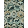 thumbnail image 2 of 8' x 10' Seafoam Winter Hexagon Pattern Indoor Outdoor Area Rug, 2 of 3