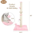 thumbnail image 2 of 32" Tall Cat Scratching Posts for Indoor Cats, 3-in-1 Cat Scratching Post with Plush Toys, Premium Sisal Post for Cats at All Ages with Reinforced Stable Base, Pink, 2 of 6