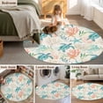 thumbnail image 5 of Small Round Rug 3Ft Washable Non-Slip, Teal Red Coastal Circle Area Rugs for Living Room Bedroom, Retro Beach Nautical Sea Turtle Coral Indoor Floor Mats Carpet Runner for Home Decor, 5 of 8