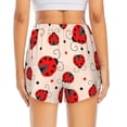thumbnail image 2 of Lsque Red Ladybug Printed Women's Running Shorts with Liner Pockets,Elastic Quick Dry Workout Athletic Gym Yoga Shorts,Womens High Waist Shorts-Large, 2 of 9