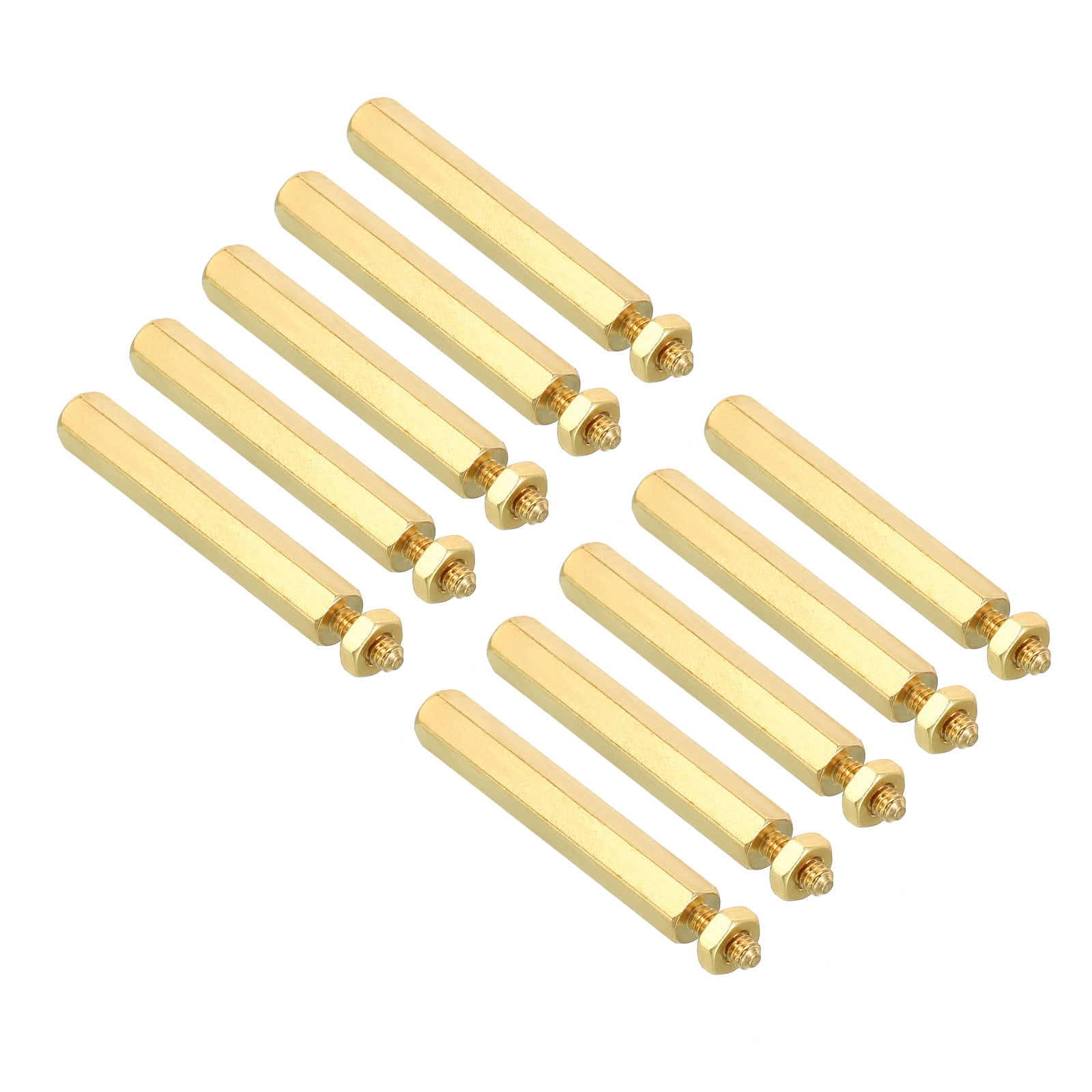 Uxcell 30mm+6mm M2.5 Standoff Screws 40 Pack Brass Hex Standoffs Nuts