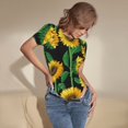 thumbnail image 5 of Daiia Sunflower 1 Women'S Crew Neck Short Sleeve Slim Fit T Shirts Tops Basic Bodysuit Leotard Clothing-Small, 5 of 9