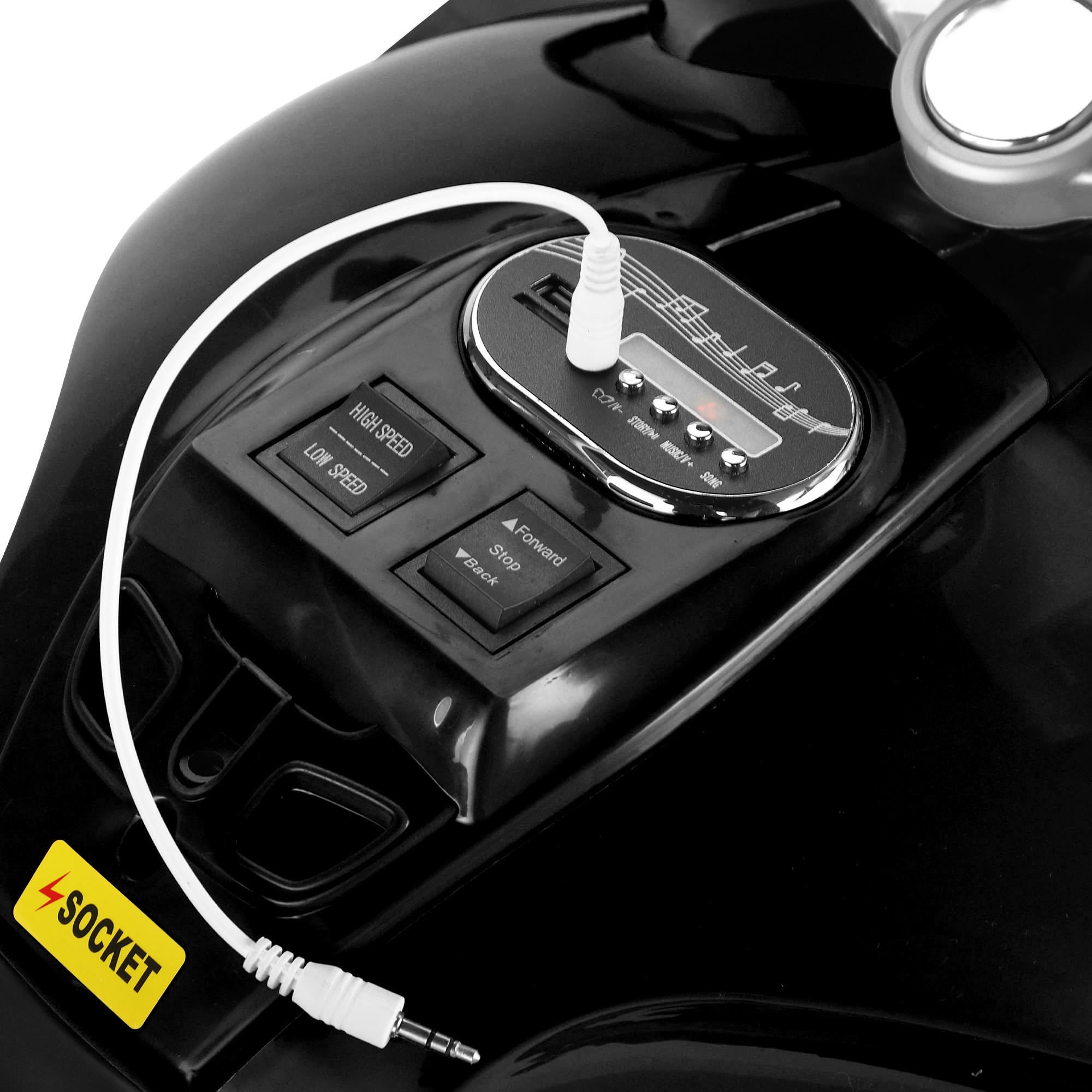 12V Boys Motorcycle, Children Battery Motor Bikes, Rechargeable 3 Wheels Ride on Kids Electric Motorcycle