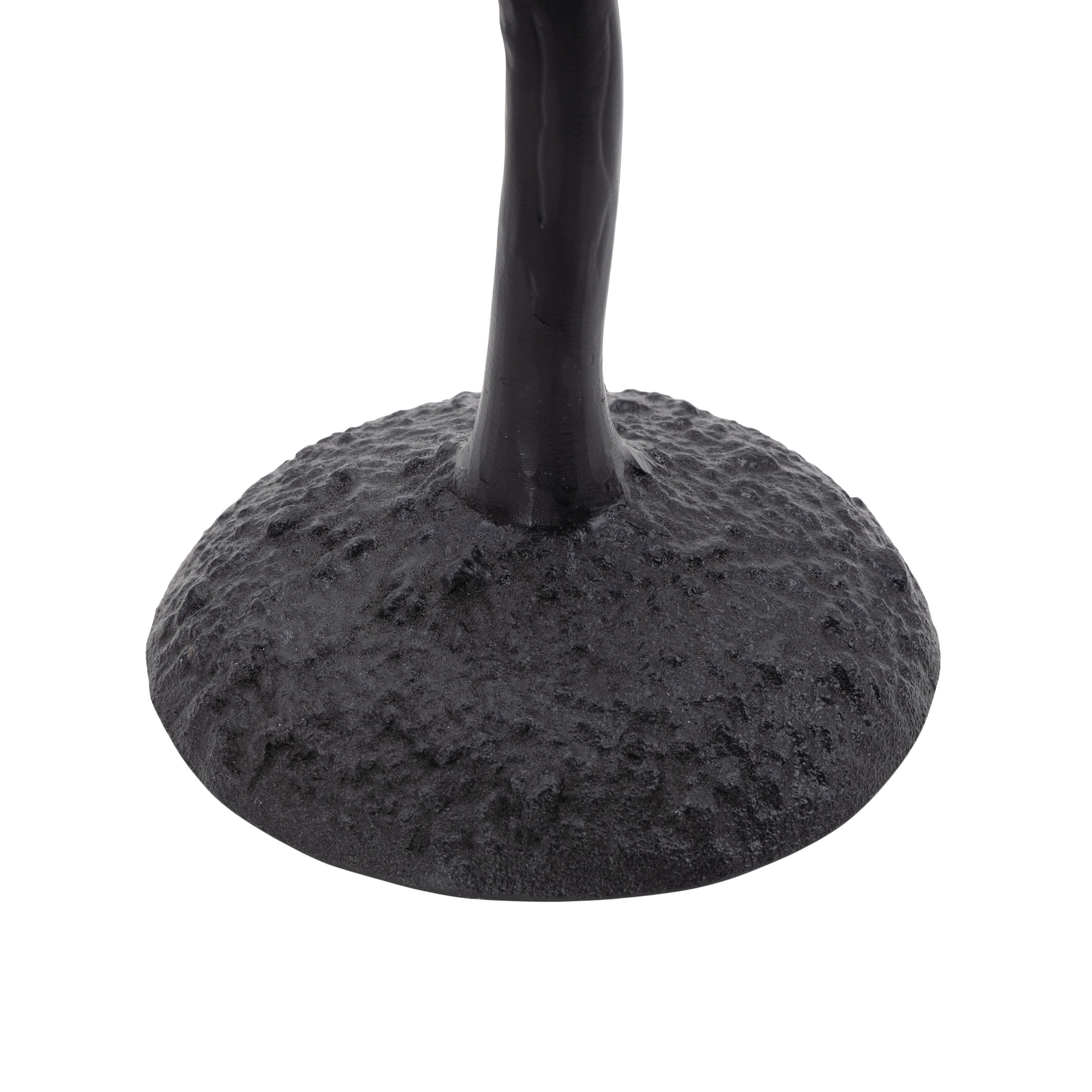 DecMode Black Metal Candle Holder with Round Base