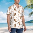 thumbnail image 3 of Vsdgher Fall Squirrel Print Men's Hawaiian Shirts Button Down Tropical Holiday Beach Shirts Vacation Clothes,Large, 3 of 7