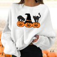 thumbnail image 2 of Women Oversized Halloween Hoodies Pullovers Graphic Print Round Neck Long Sleeve Sweatshirt White Hoodies for Women, 2 of 6