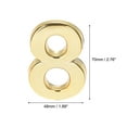 thumbnail image 2 of Uxcell 2.76" ABS Plating Self Adhesive House Number 8 Gold Tone, 2 of 5