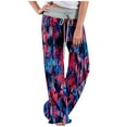 thumbnail image 2 of Lilgiuy Women's Spring/Summer High Waist Pants Printed Fashion Flower Print Waist Wide Leg Pants for All Outdoor Activities, 2 of 5
