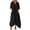 D528/Black, variant on Afdoent Dresses For Women Elegant Casual Maxi Dress With Solid Color Front Pocket Crew Neck For Everyday Wear Travel Outfits