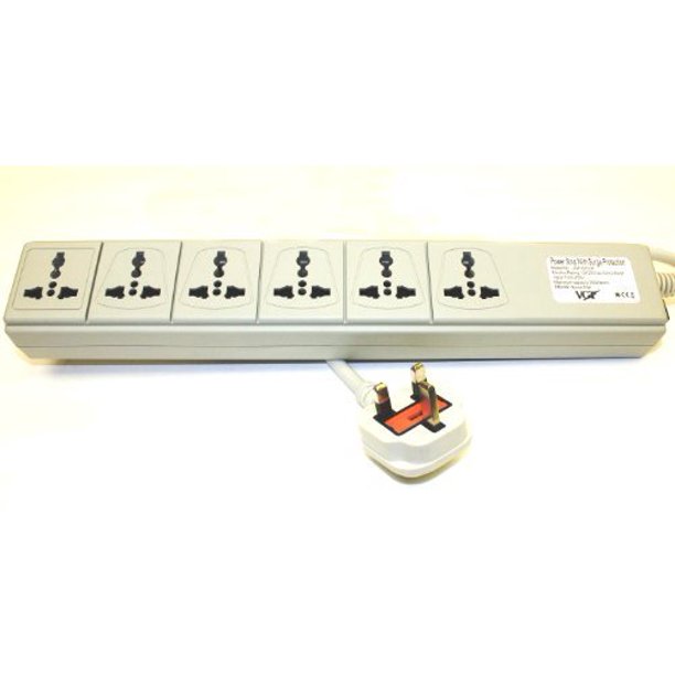 VCT WPSUK 220 240 Volt Universal Power Strip Surge Protector with 6