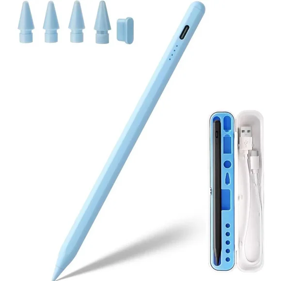Stylus Pen for iPad 2018-2025, 15 Mins Fast Charge for Apple Pencil with Palm Rejection, Compatible with iPad 11/10/9/8/7/6, Pro M4/ Pro12.9" (6/5/4/3 )/ 11", Air M3/M2/5/4/3, Mini A17 Pro/6/5