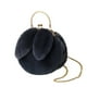 thumbnail image 2 of Bolso bandolero de conejo de peluche para mujer | Bolsa de poliéster suave con orejas | Cierre de clip | Rosa, Caqui, Gris, Blanco | 22x21cm | Bolso accesorio para el pelo espacioso y mono, 2 of 6