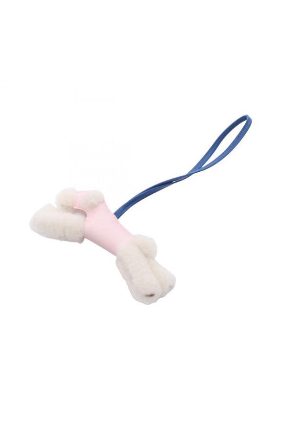 Pre-Owned Hermes Buddy Charm Rose Darling Blue France Accessory Sheepskin Agneau Milo Women's...