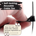 thumbnail image 2 of 10" 50lb Black Trigger Releasable Cable Ties 100/Bag Part #RT10-50-0C-.30, 2 of 5