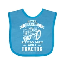 Inktastic Old Man Tractor Boys Baby Bib