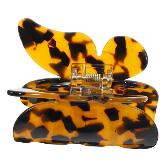 PAMINGONO Leopard Butterfly Hair Claw 1Pcs Acetate Board 2.8X2.2X2.0In for Women Secure Hairstyle Daily Wear