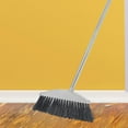 thumbnail image 4 of Raindrops Gray Plastic Angle Broom with Comfortable Handle for Home Floor Cleaning and Pet Hair, 4 of 7